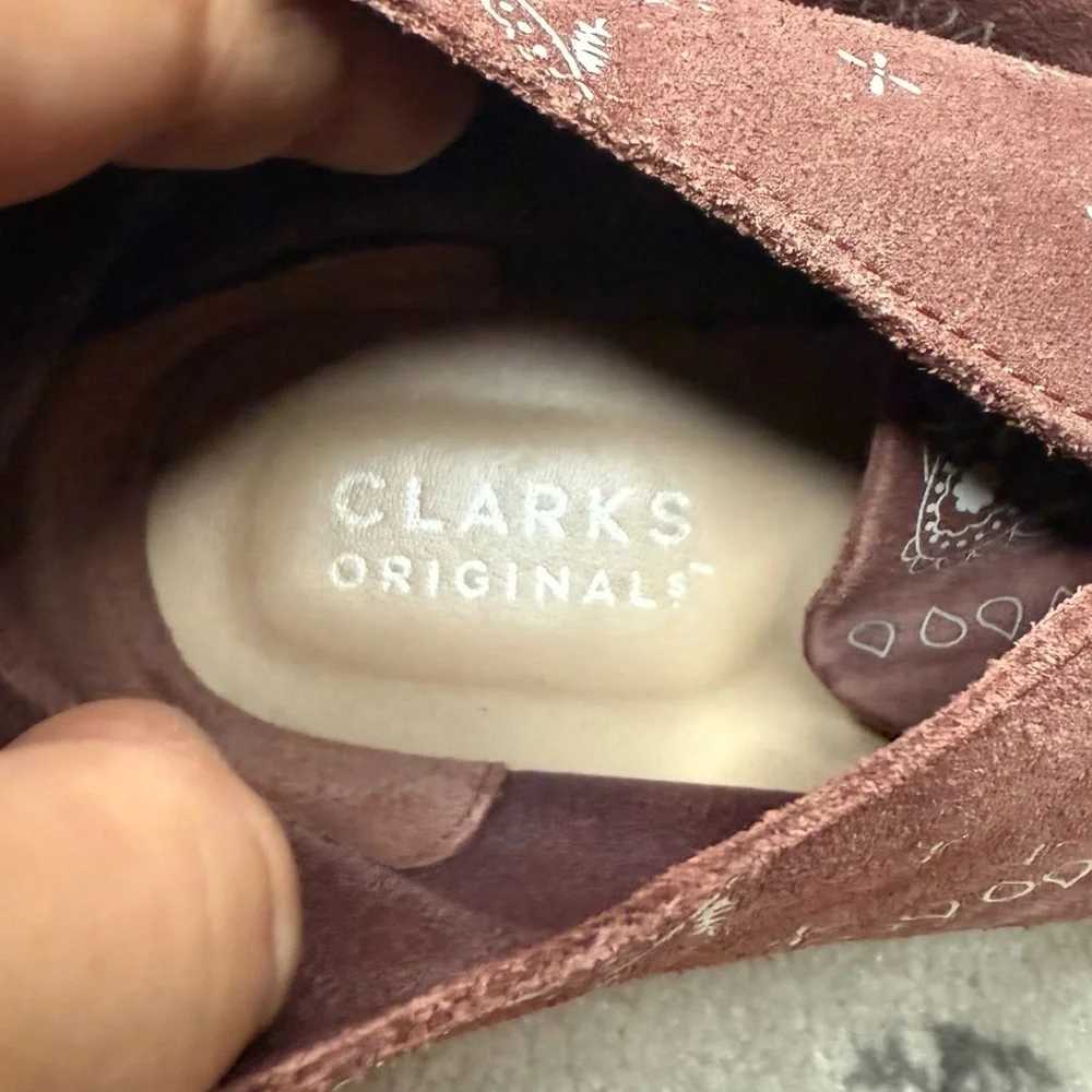 CLARKS Original Paisley Boho Desert Boot in Brick Red